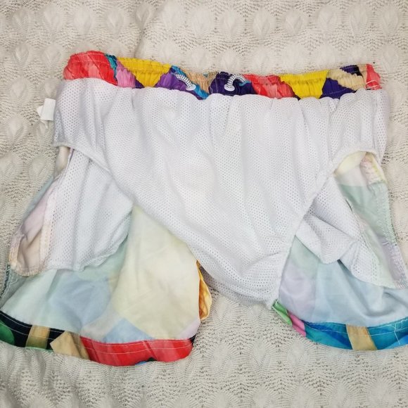 AMS swimwear popsicle print swim shorts multi color size XG beach gym mesh liner - Picture 6 of 10